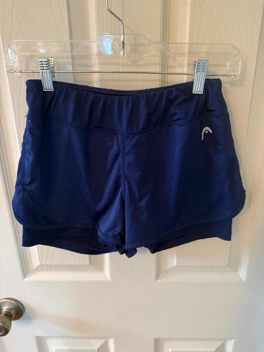 Head Women's Navy Double-Layer Athletic Shorts